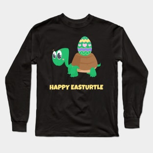 Happy Easter Turtle T Shirt Funny Cute Tortoise Costume Kids T-Shirt Long Sleeve T-Shirt